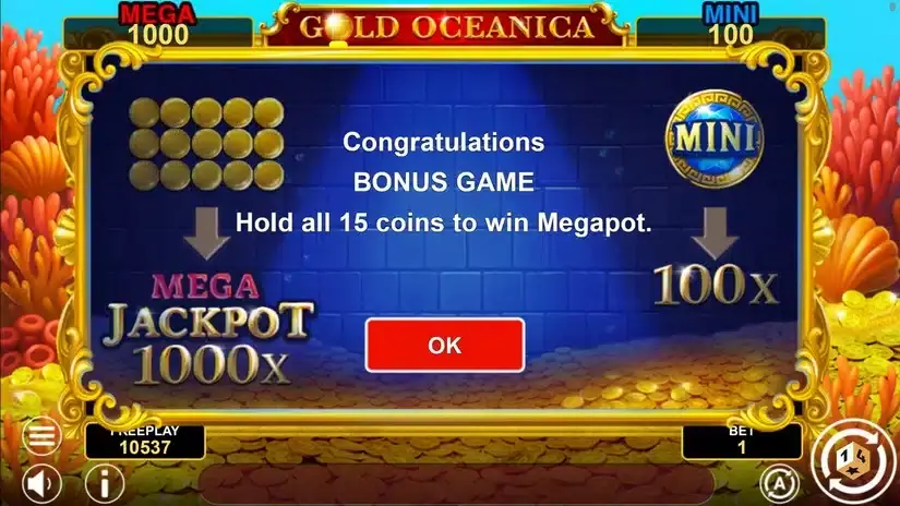 Gold Oceanica Hold And Win slot screenshot 4