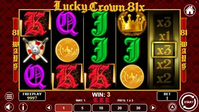Lucky Crown 81x slot screenshot 3