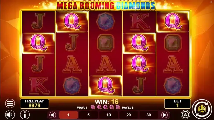 Mega Booming Diamonds slot screenshot 3