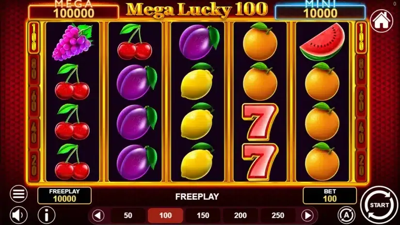 Mega Lucky 100 slot screenshot 1