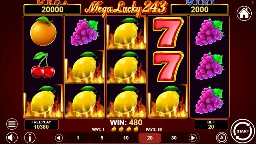 Mega Lucky 243 slot screenshot 2