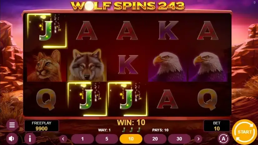 Wolf Spins 243 slot screenshot 2