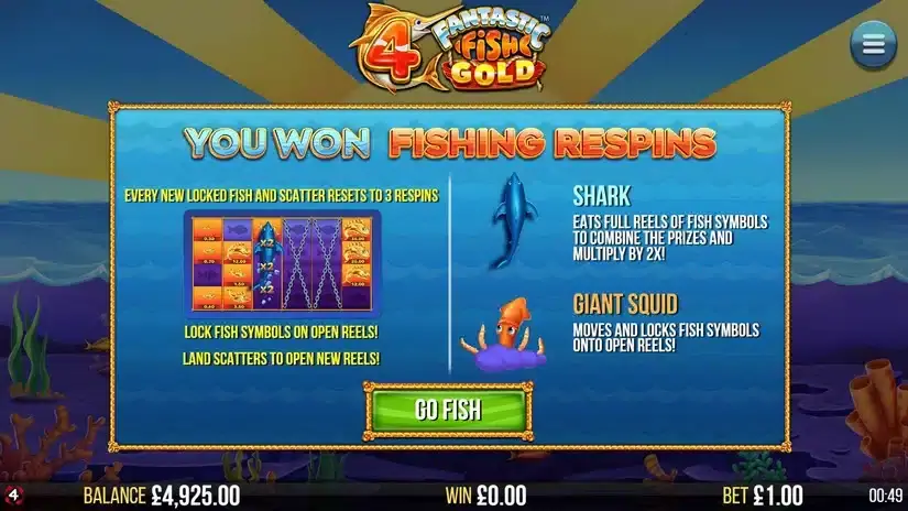 4 Fantastic Fish Gold slot screenshot 3