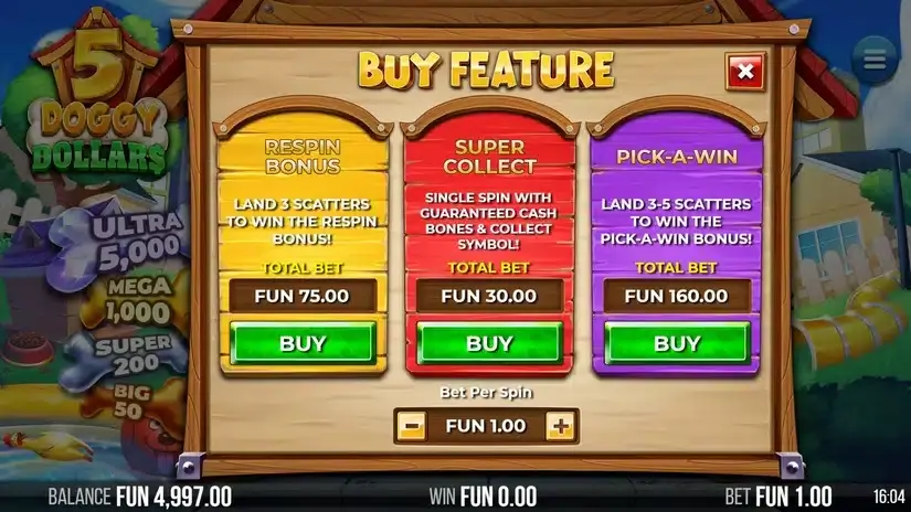 5 Doggy Dollars slot screenshot 2