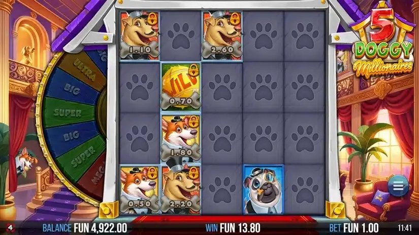 5 Doggy Millionaires Dream Drop slot screenshot 