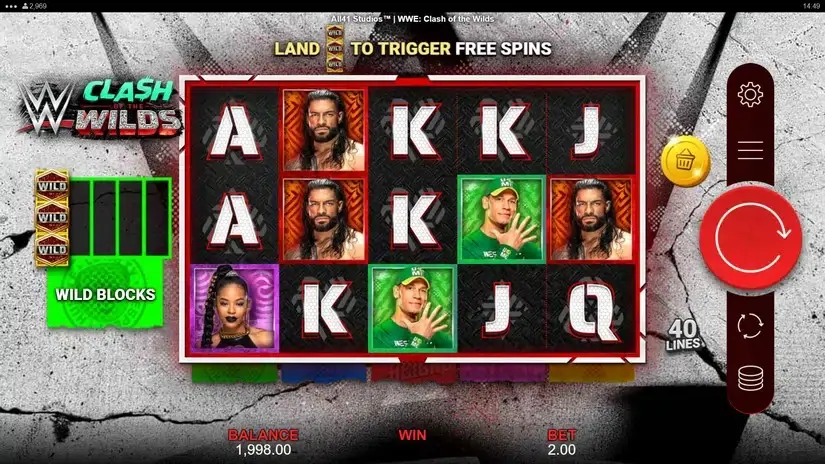 WWE Clash of the Wilds slot screenshot 