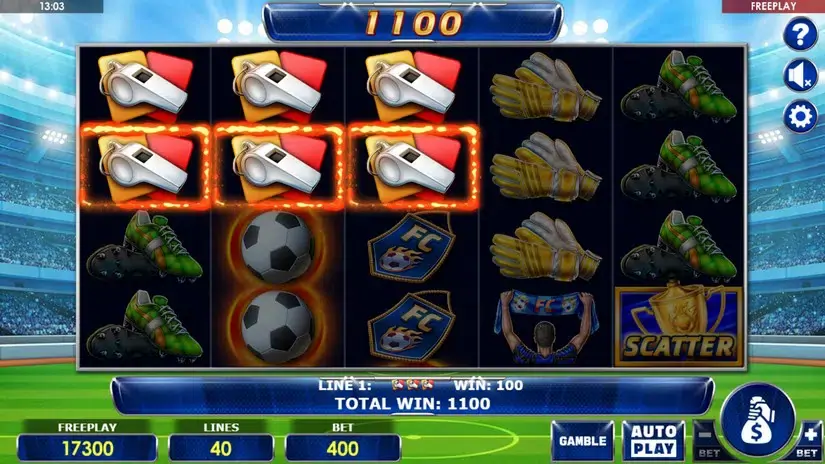 Hot Soccer slot screenshot 4