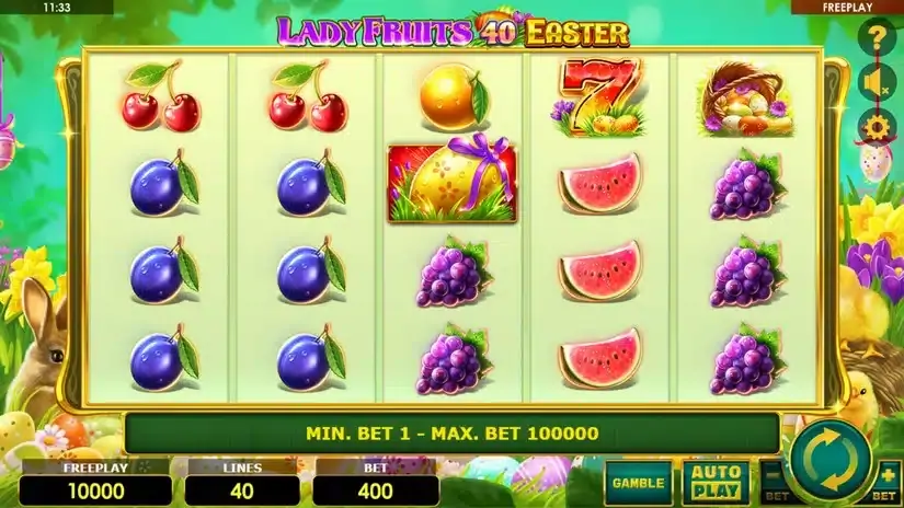Lady Fruits 40 Easter slot screenshot 1