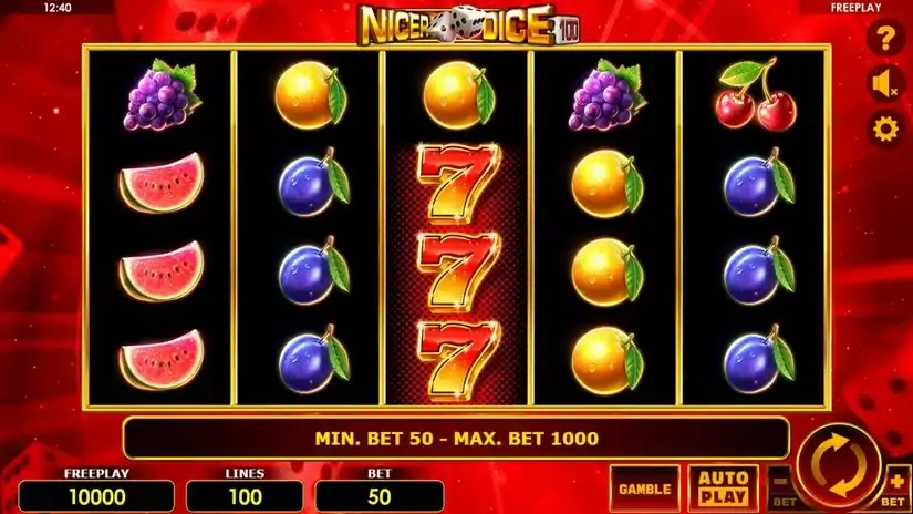 Nicer Dice 100 slot screenshot