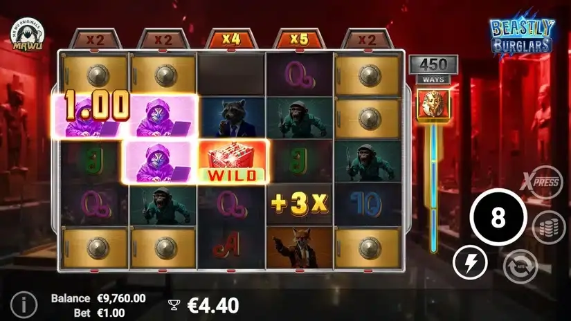 Beastly Burglars slot screenshot 4