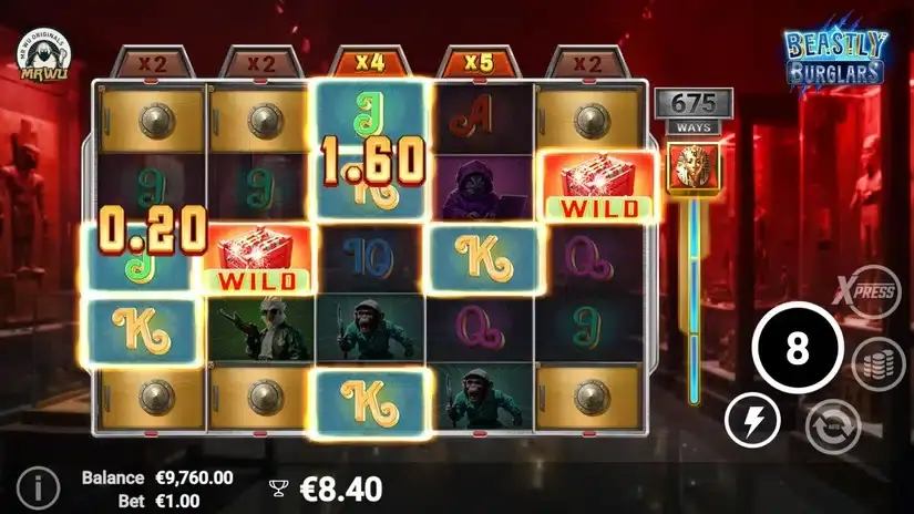 Beastly Burglars slot screenshot 