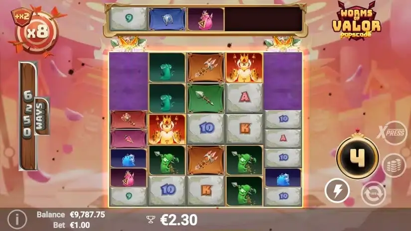 Worms of Valor slot screenshot 