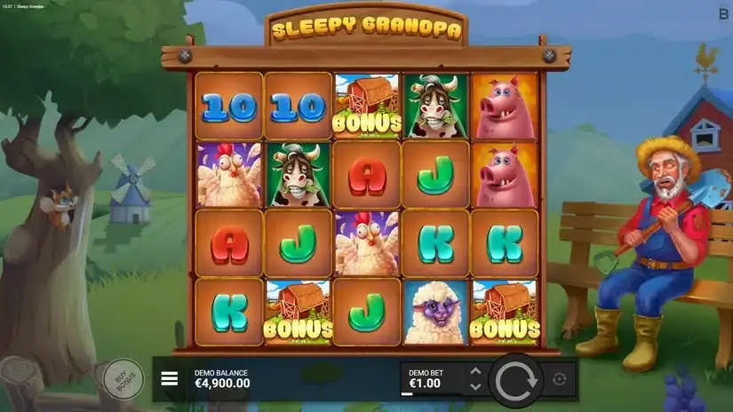 Sleepy Grandpa slot screenshot 2