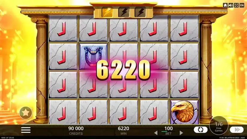 Rise of Zeus slot screenshot 