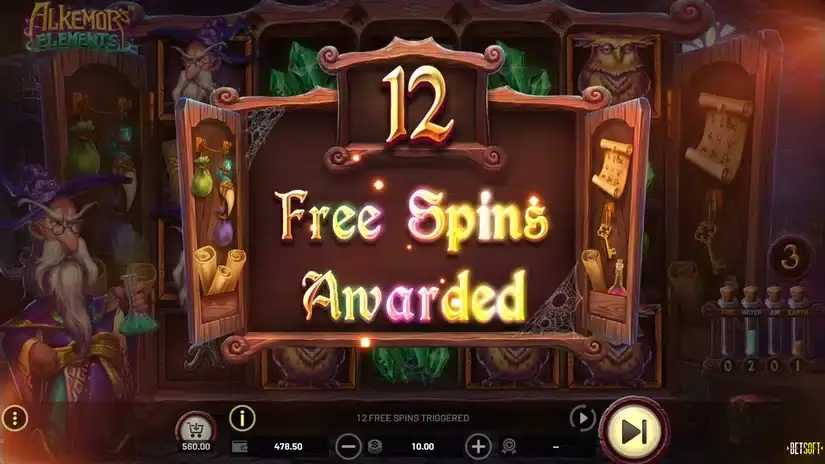 Alkemor’s Elements slot screenshot 3