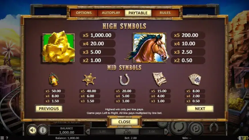 Gold Canyon slot screenshot 2