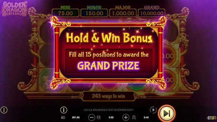 Golden Dragon Inferno slot screenshot 7