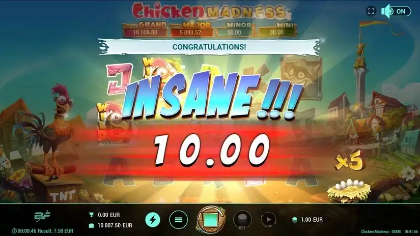Chicken Madness slot screenshot 