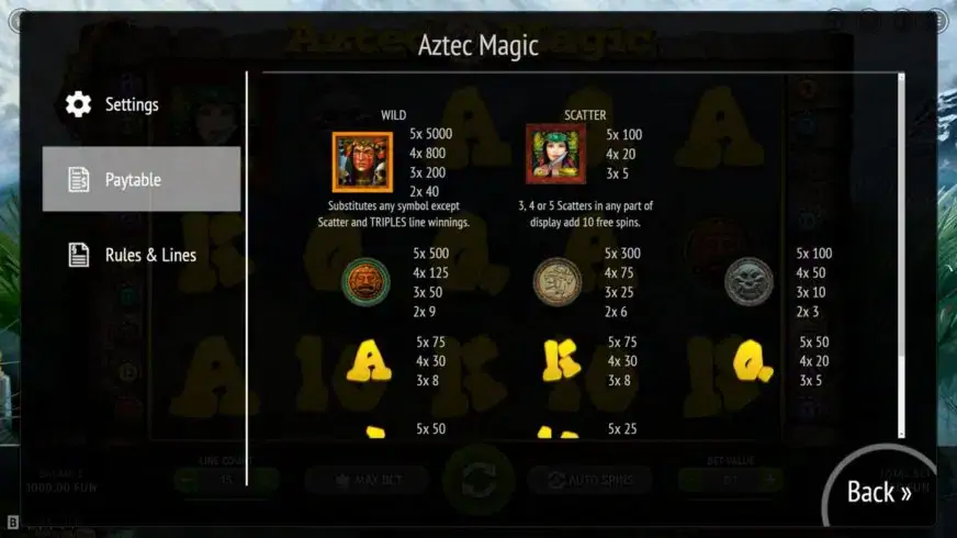 Aztec Magic slot screenshot 2