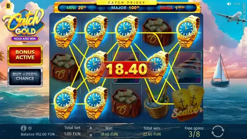 Catch the Gold Hold and Win slot screenshot