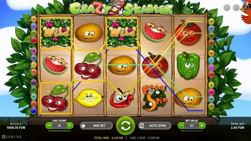 Crazy Starter slot screenshot 2