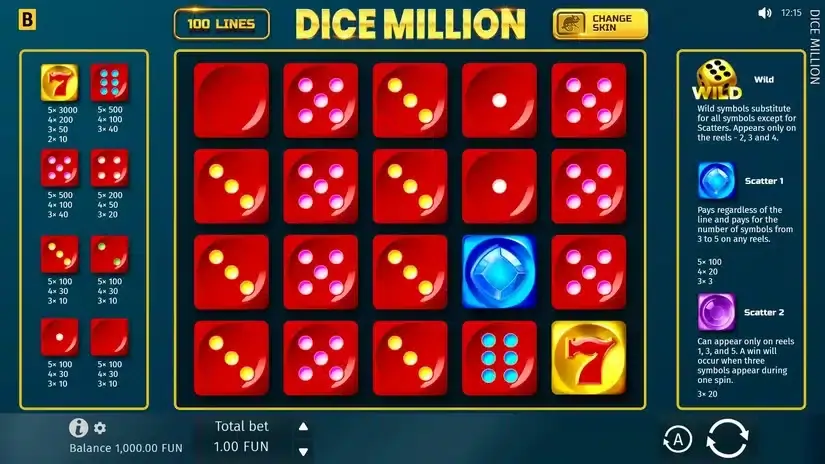 Dice Million slot screenshot 