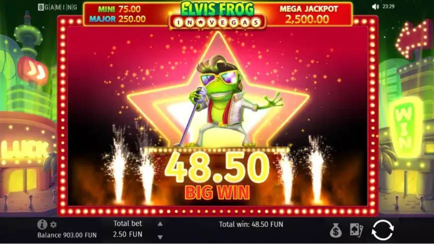 Elvis Frog in Vegas slot screenshot 5