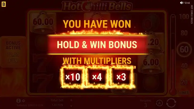 Hot Chilli Bells slot screenshot 3
