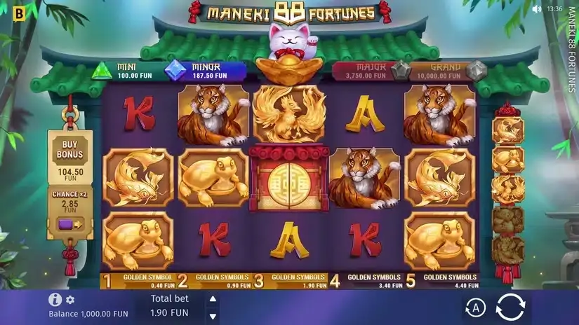 Maneki 88 Fortunes slot screenshot