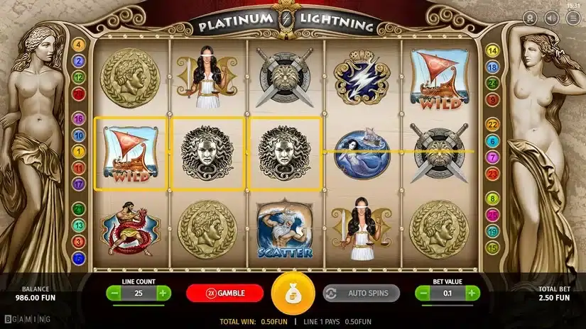 Platinum Lightning slot screenshot 3