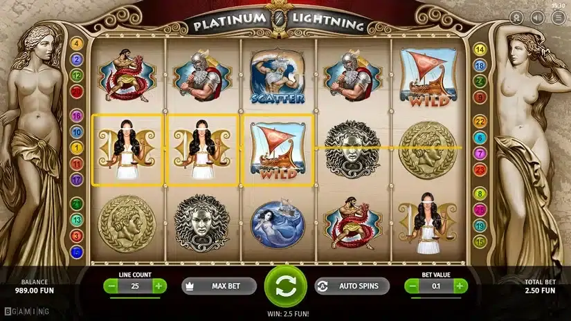 Platinum Lightning slot screenshot 2