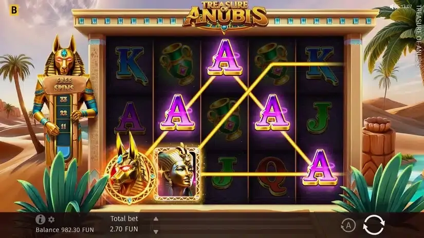 Treasure of Anubis slot screenshot 