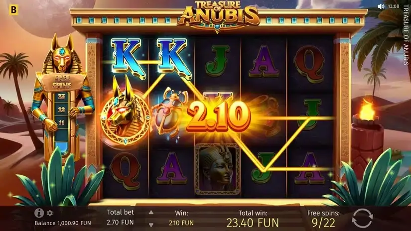 Treasure of Anubis slot screenshot 