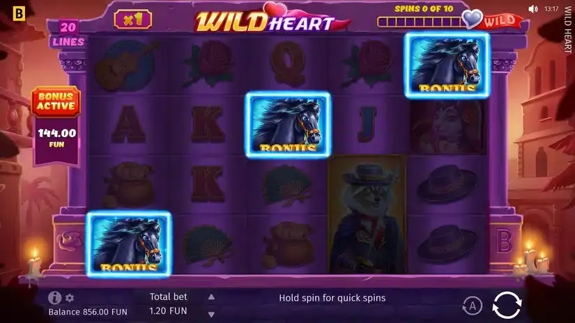 Wild Heart slot screenshot 2