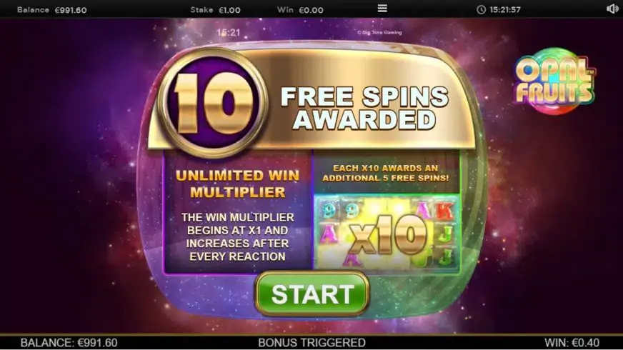 Opal Fruits slot screenshot 5