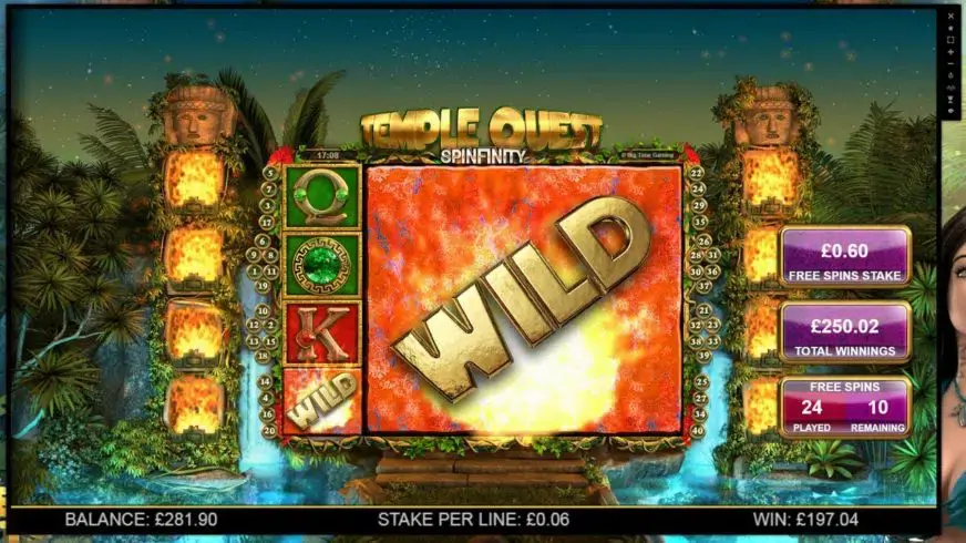 Temple Quest Spinfinity slot screenshot 2