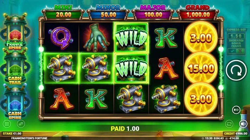 Frankenstein’s Fortune slot screenshot 2