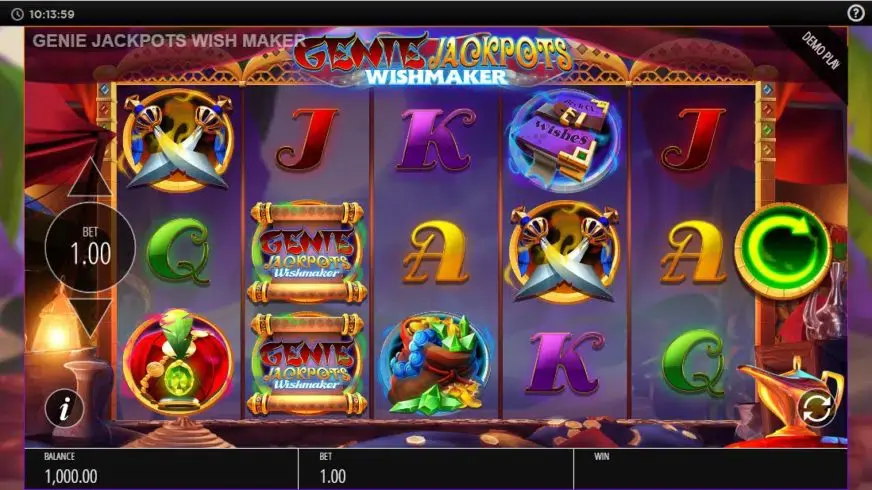 Genie Jackpots Wishmaker slot screenshot 1