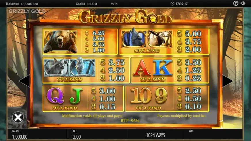 Grizzly Gold slot screenshot 2