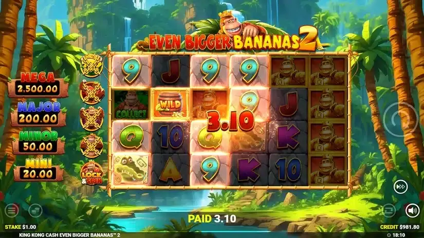 King Kong Cash Even Bigger Bananas 2 slot screenshot