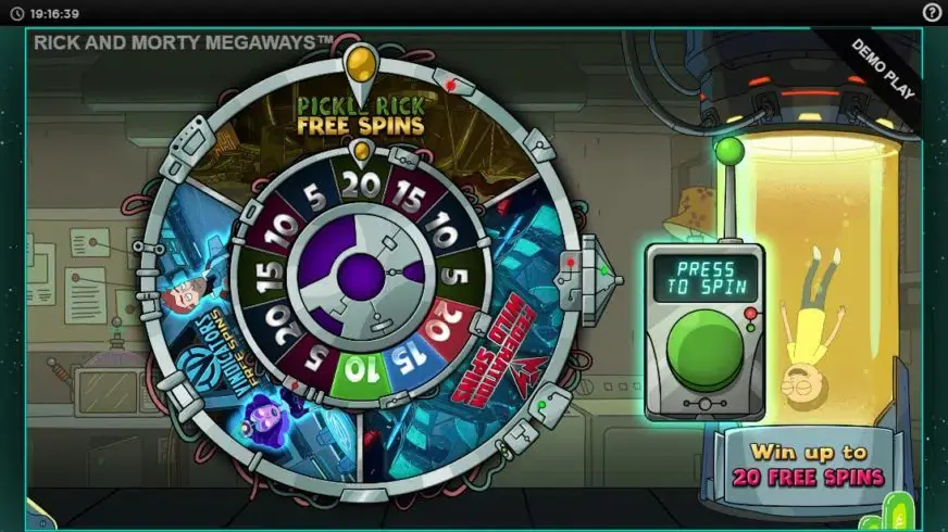Rick and Morty Megaways slot screenshot