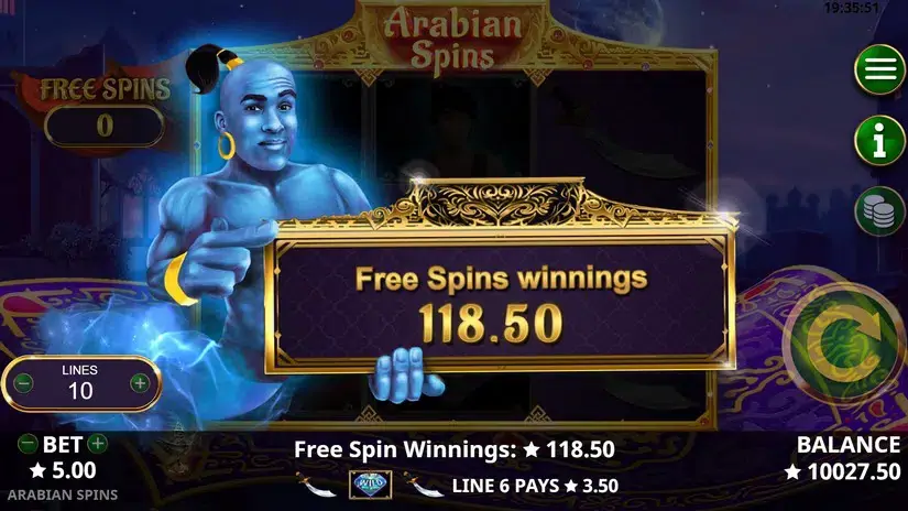Arabian Spins slot screenshot 5