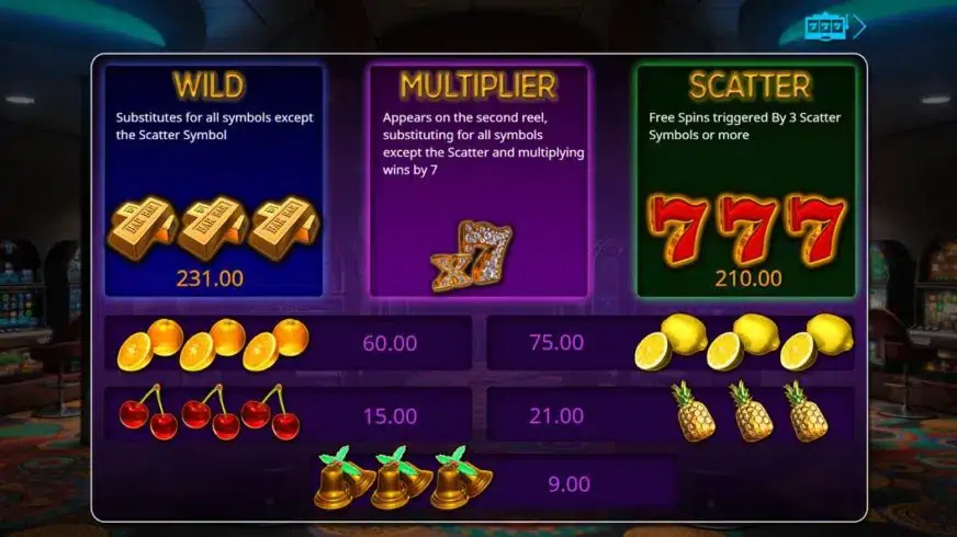 Booming Seven Deluxe slot screenshot 