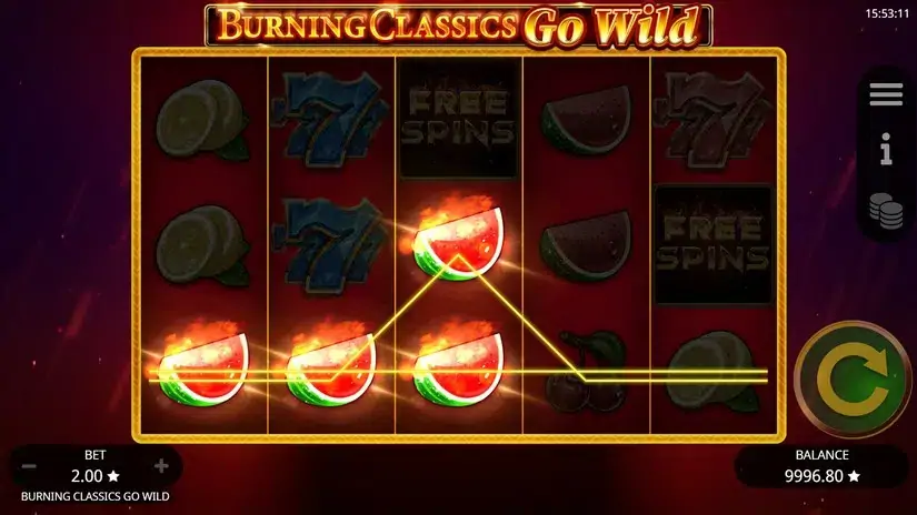 Burning Classics Go Wild slot screenshot 2