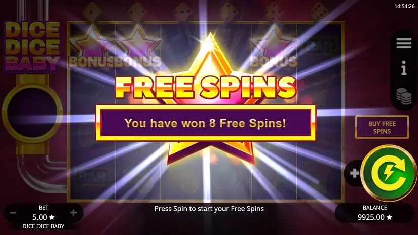 Dice Dice Baby slot screenshot 3