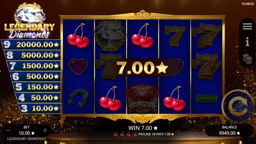 Legendary Diamonds slot screenshot 2