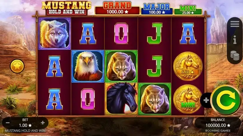 Mustang Hold and Win slot screenshot 1