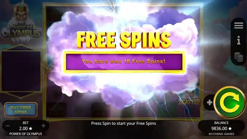 Power of Olympus slot screenshot 3