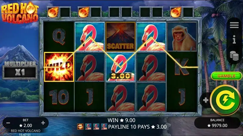 Red Hot Volcano slot screenshot 2