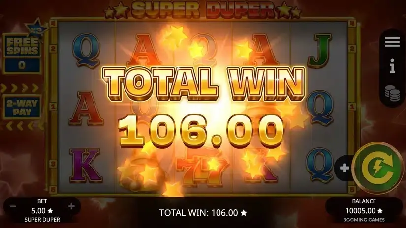 Super Duper slot screenshot 